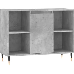 ZMH Armoire salle de bain gris béton 80x33x60cm bois d'ingénierie