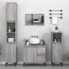 ZMH Armoire salle de bain sonoma gris 30x30x100 cm