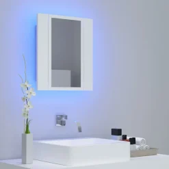 ZMH Armoire salle de bain à miroir LED Blanc 40x12x45 cm Acrylique