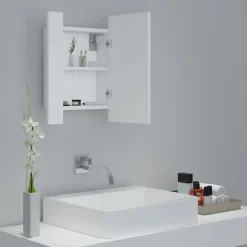ZMH Armoire salle de bain à miroir LED Blanc 40x12x45 cm Acrylique