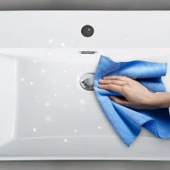 ZMH Lavabo Carré En Céramique à Poser 60x42x15cm Blanc