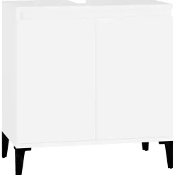 ZMH Meuble d'évier blanc 58x33x60 cm bois d'ingénierie