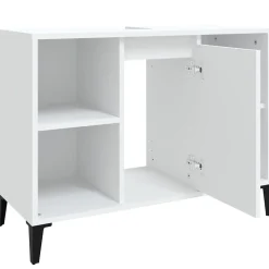 ZMH Meuble d'évier blanc 80x33x60 cm bois d'ingénierie