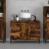 ZMH Meuble d'évier chêne fumé 80x33x60 cm bois d'ingénierie