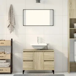 ZMH Meuble d'évier chêne sonoma 80x33x60 cm bois d'ingénierie