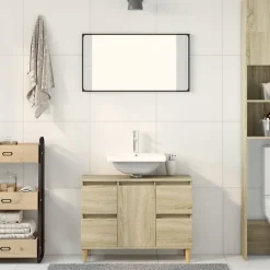 ZMH Meuble d'évier chêne sonoma 80x33x60 cm bois d'ingénierie