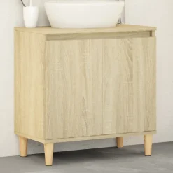 ZMH Meuble d'évier chêne sonoma 58x33x60 cm bois d'ingénierie
