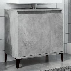 ZMH Meuble d'évier gris béton 58x33x60 cm bois d'ingénierie