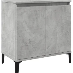 ZMH Meuble d'évier gris béton 58x33x60 cm bois d'ingénierie
