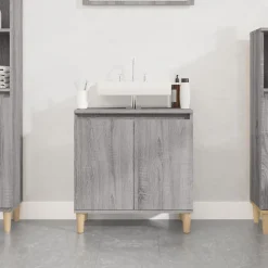 ZMH Meuble d'évier sonoma gris 58x33x60 cm bois d'ingénierie