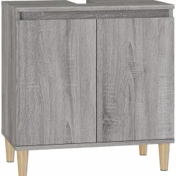 ZMH Meuble d'évier sonoma gris 58x33x60 cm bois d'ingénierie