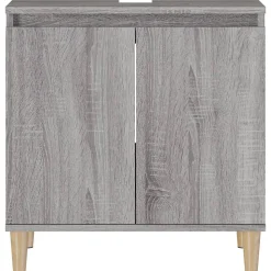 ZMH Meuble d'évier sonoma gris 58x33x60 cm bois d'ingénierie