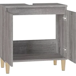 ZMH Meuble d'évier sonoma gris 58x33x60 cm bois d'ingénierie
