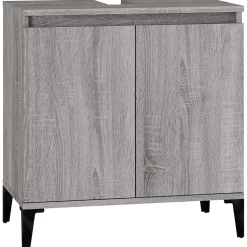ZMH Meuble d'évier sonoma gris 58x33x60 cm bois d'ingénierie
