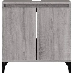 ZMH Meuble d'évier sonoma gris 58x33x60 cm bois d'ingénierie