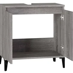 ZMH Meuble d'évier sonoma gris 58x33x60 cm bois d'ingénierie