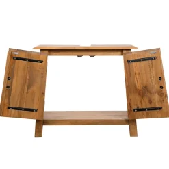 ZMH Meuble-lavabo de salle de bains pin massif 70x32x63 cm