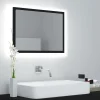 ZMH Miroir à LED de salle de bain Noir 60x8,5x37 cm Acrylique