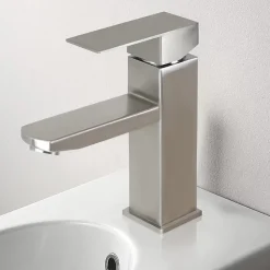 ZMH Robinet de lavabo en acier inoxydable haute pression avec mitigeur monocommande