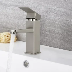 ZMH Robinet de lavabo en acier inoxydable haute pression avec mitigeur monocommande